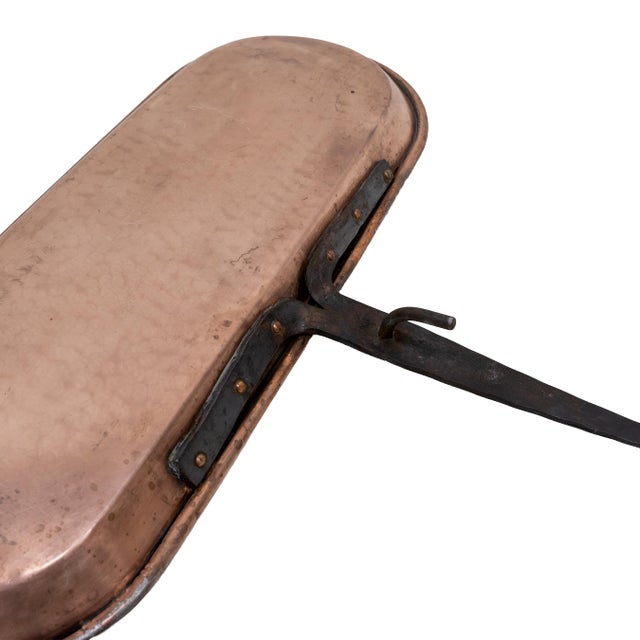 Vintage Style Copper and Steel Fireplace Cooking Pan For Sale - Image 4 of 7
