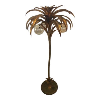 Vintage Palm Tree Brass Floor Lamp For Sale