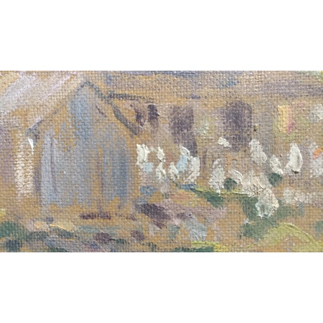 1920s Edwin Roscoe Shrader -Rural Farmhouse - Oil Painting -California Pointillism For Sale - Image 5 of 10