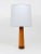 Wood Mid-Century Danish Teak Leather Table Lamp, Denmark, 1950s For Sale - Image 7 of 11