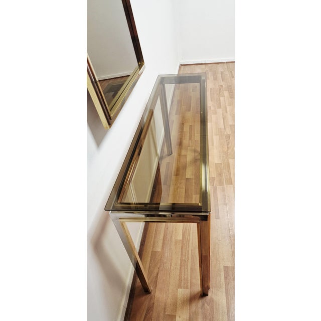 Black Vintage Italian Furniture Set with Console Table and Wall Mirror, 1970s, Set of 2 For Sale - Image 8 of 10