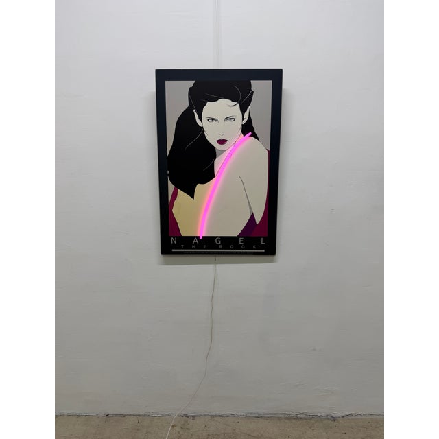 Rare Patrick Nagel commemorative graphic illustration print with pink neon accent for the book “Nagel: The Art Of Patrick...