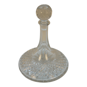 Late 20th Century Waterford Lismore Irish Cut Crystal Ships Decanter Liquor Bottle W/ Stopper 11"