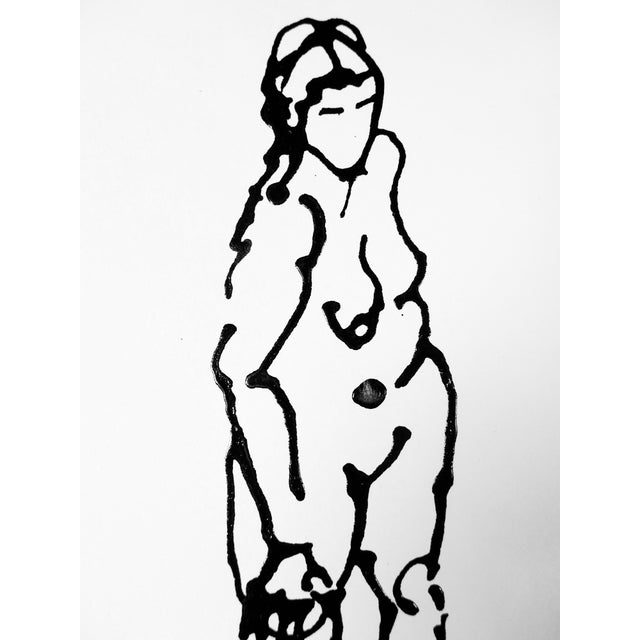 2020s Martha Holden "Pose" Nude Ink Drawing For Sale - Image 5 of 6