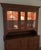 American Vintage Ethan Allen Country Crossings Solid Red Maple Lighted China Hutch & Buffet For Sale - Image 3 of 12
