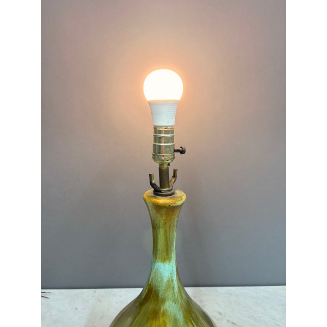 Ceramic Mid Century Drip Glaze Ceramic Onion Shape Table Lamp For Sale - Image 7 of 7