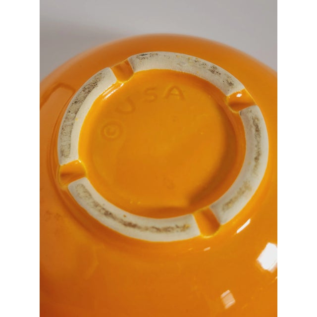 Orange Mid Century Usa Pottery Chip & Dip Platter For Sale - Image 8 of 11