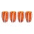 Pesaro Stripe Glasses - Orange, Set of 4 For Sale