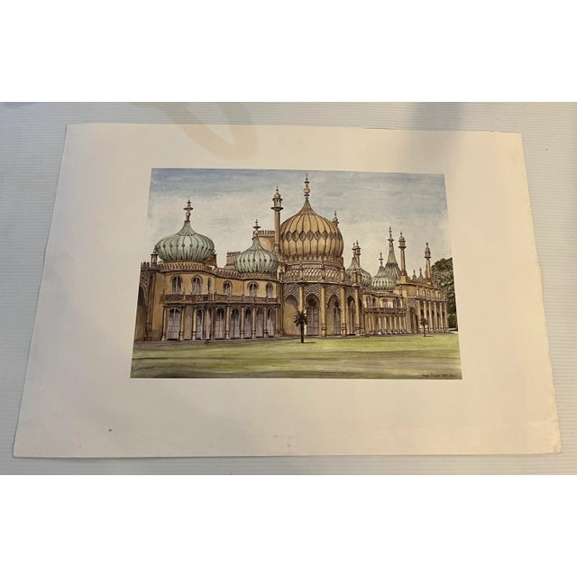 A beautiful 1989 print of the Royal Pavilion in Brighton England by Roger Mayles. Magnificent 19th Century architecture by...