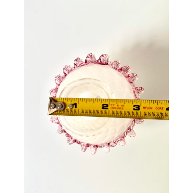 Baroque Pair Vintage Venetian Murano Opaline & Pink Cranberry Glass Chandelier Lamp Replacement Components For Sale - Image 3 of 12