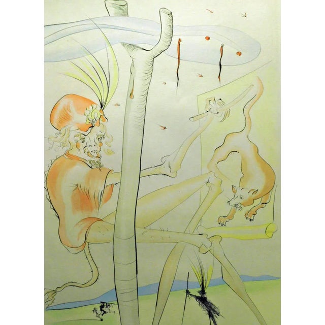 Paper Salvador Dali "Le Singe Et Le Leopard"unframed Authentic Artwork For Sale - Image 7 of 7