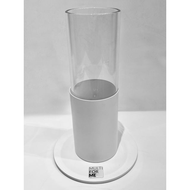 Italian Design Modern Periwinkle Purple Blue Glass Lit Flower Vase/Table Lamp For Sale - Image 4 of 10