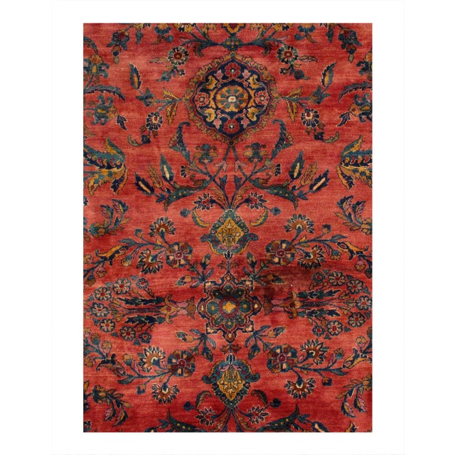 1900 - 1909 Pasargad DC Red Antique Kashan Rug For Sale - Image 5 of 8