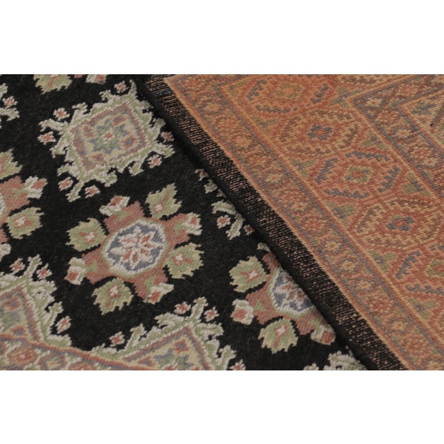 Beige Vintage Bokhara Rug in Black With Geometric Patterns - Rug & Kilim For Sale - Image 8 of 8