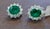 6 Ct Oval Shape Emerald & 3 Ct Diamond Post Back Earrings 14 Karat White Gold For Sale - Image 11 of 18