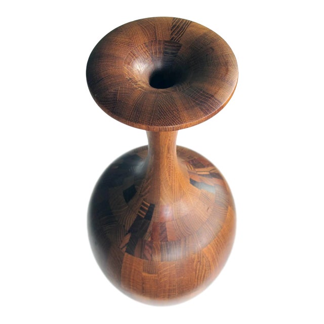 A Large-Scaled and Well-Executed French Laminated and Turned Wood Urn For Sale