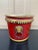 French Red & Gold Tole Cachepot With Lion Head Handles and Pierced Gallery Rim For Sale In South Bend - Image 6 of 8