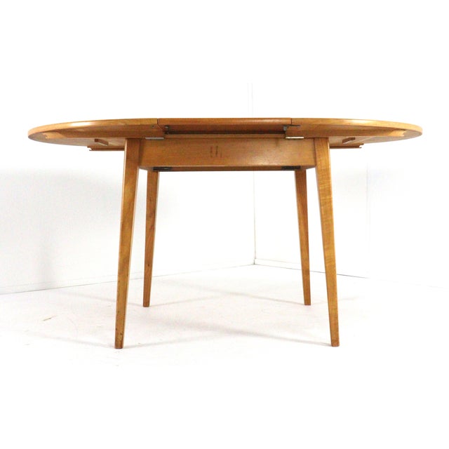 Round Dining Table and Chairs in Beech Heart, 1950s, Set of 5 For Sale - Image 11 of 18