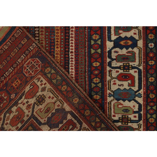 Hand-Knotted Antique Persian Qashqai Rug in Red, Beige-Brown Medallion Pattern For Sale - Image 9 of 9