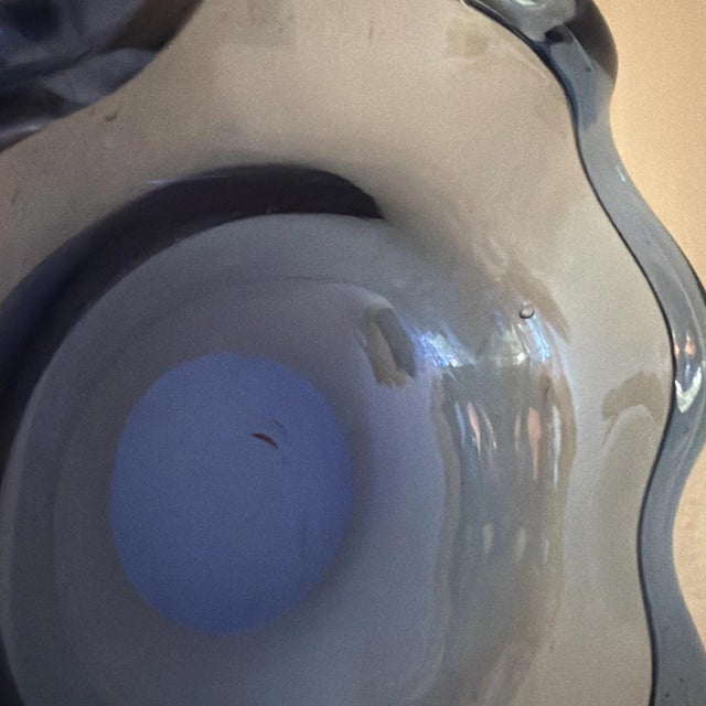 Murano Vintage Cobalt Blue Murano Style Clam Shell Style Bowl For Sale - Image 4 of 5