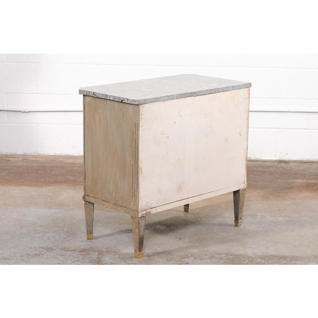 Mid 20th Century Swedish Gustavian Style Chest W/ Gray Marble Top For Sale - Image 11 of 13