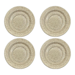 1980s Cream Homer Laughlin Speckled Salad Plates Classic American Stoneware- Set of 4