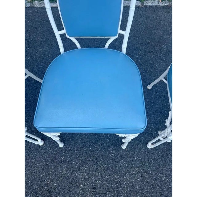 White Chinese Chippendale Bamboo Patio Set by Kessler For Sale - Image 13 of 18