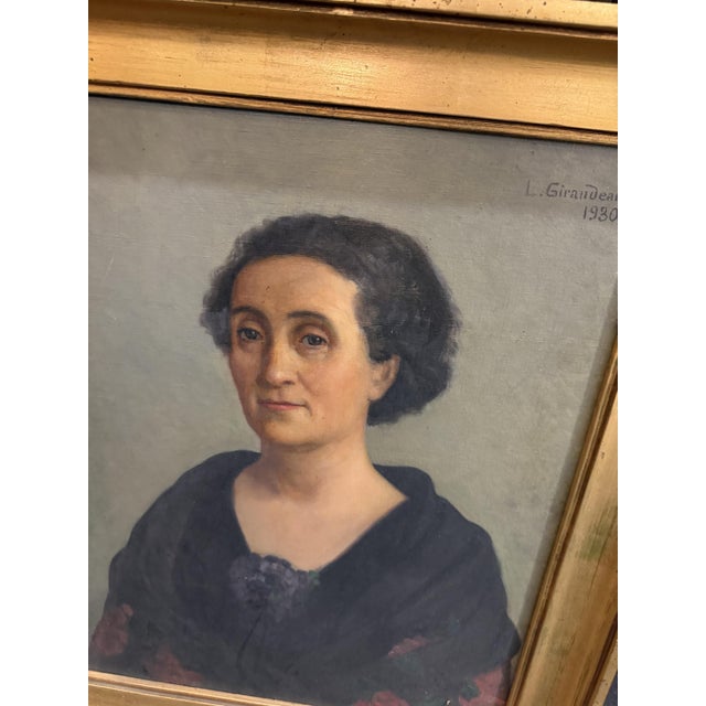 Giraudeau, Portrait of a Woman, 1930, Oil on Canvas, Framed For Sale - Image 4 of 5