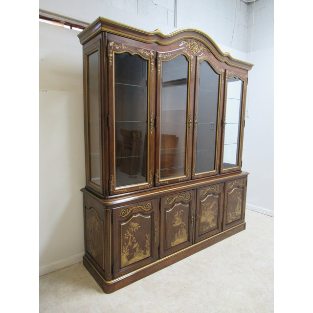 Asian White Furniture Co. Asian Breakfront China Hutch Display