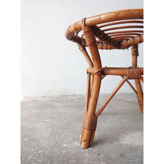 Wood Set of Mid-Century Bamboo Stools, 1950s For Sale - Image 7 of 10
