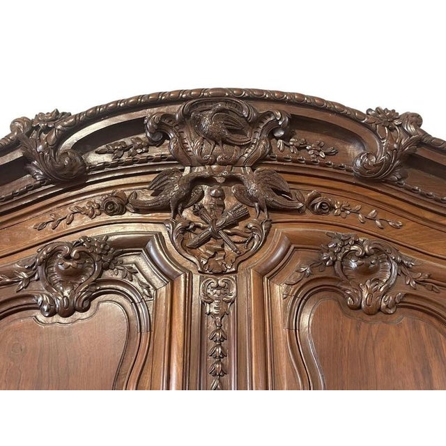Louis XV Style Mahogany Wedding Armoire For Sale - Image 3 of 12