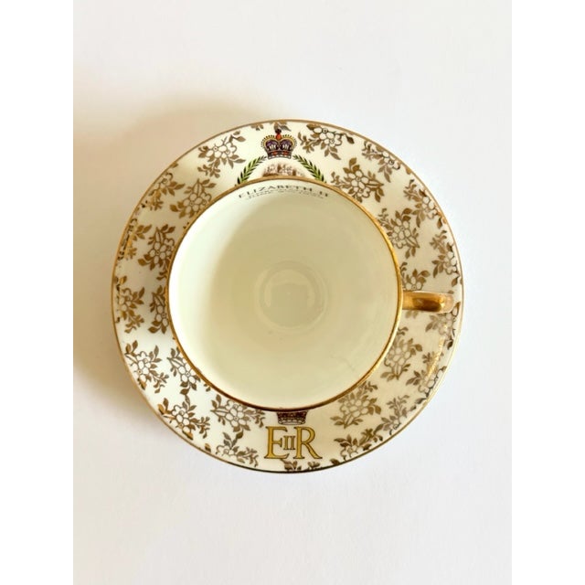 Vintage Queen Elizabeth Ll Coronation Cup and Saucer For Sale - Image 9 of 11