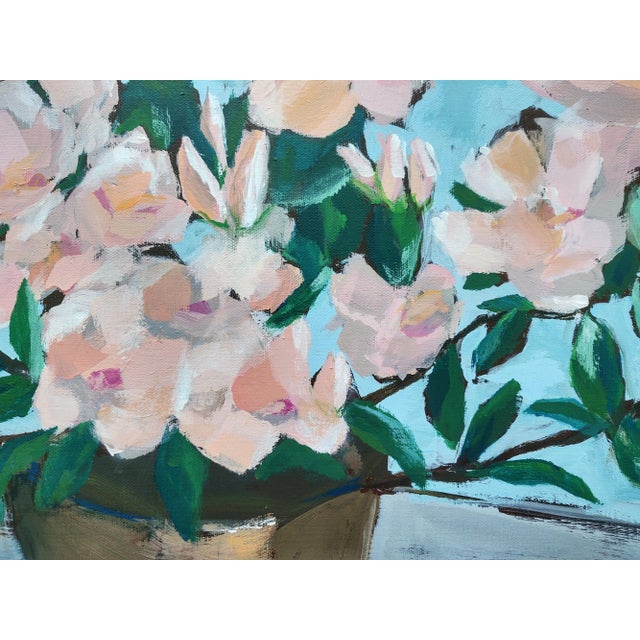 "Simple Pleasures" Contemporary Original Impressionist Style Floral Still Life Acrylic Painting by Linda McDonough For Sale - Image 4 of 12