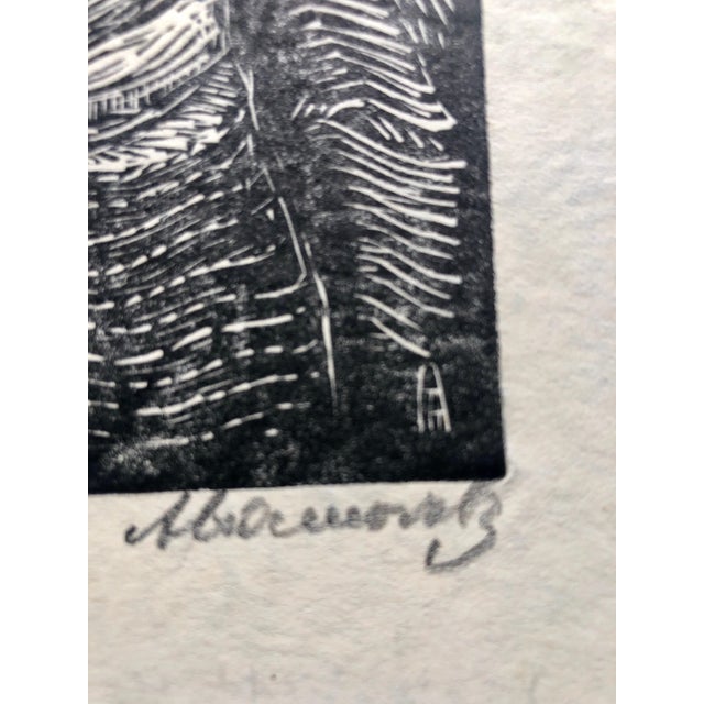 Some of his prints were published by the WPA some were done in Soviet moscow in Russia.. it is a wood engraving signed in...