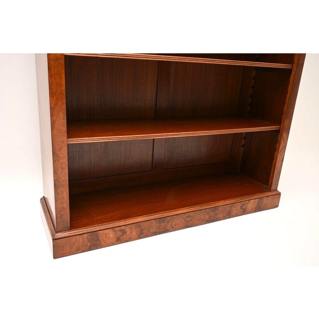Antique Victorian Walnut Open Bookcase, 1950s For Sale - Image 9 of 11