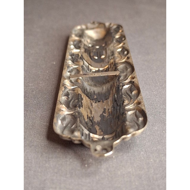 Sterling Silver 925 Repousse Mezuzah Case 6" Bark & Scrollwork For Sale - Image 11 of 13