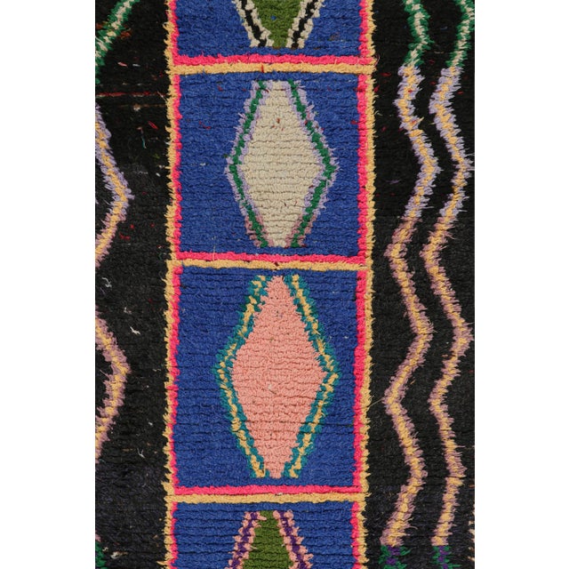 Moroccan Vintage Moroccan Runner Rug in Blue With Lozenge Medallions, From Rug & Kilim For Sale - Image 3 of 7
