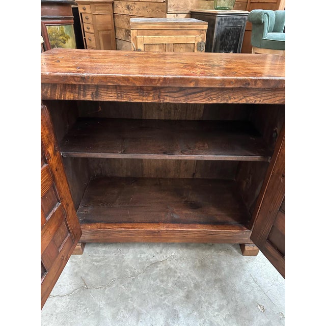 Wood Brutalist Sideboard with Drawers, 1950s For Sale - Image 7 of 12