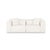 Boho Chic Tarra Cream Chenille Modular Loveseat For Sale - Image 3 of 5