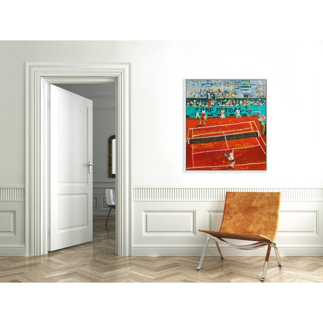 Contemporary French Open by Shaun Ellison in White Frame, Medium Art Print On Canvas For Sale - Image 3 of 4