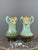 20th Century Art Nouveau Glazed Ceramic Vases with Floral Decoration, Set of 2 For Sale - Image 4 of 10
