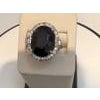 10.96 Ct Mid Night Blue Sapphire & 1 Ct Diamond Cocktail Ring, Platinum, Estate For Sale - Image 16 of 18