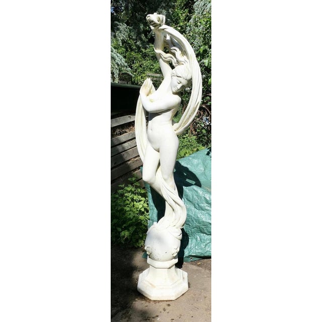 Signed art nouveau weathered statue of a dancer circa 1960 statue of a dancing maiden sculpted in white marble signed...
