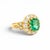 Victorian Antique Natural Emerald & Diamond Double Halo Cocktail Ring — Victorian Era, Size 6.5 For Sale - Image 3 of 8