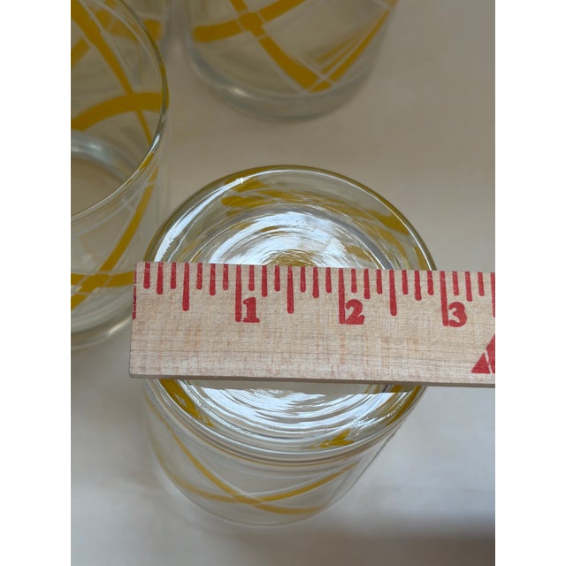 Glass Mid 20th Century Mid-Century Georges Briard Yellow and White Geometric Rock Glasses - Set of 6 For Sale - Image 7 of 7