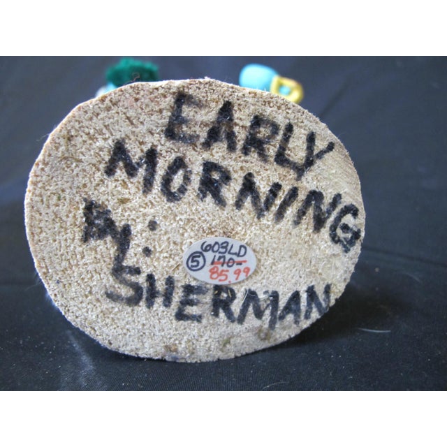 Wood Hopi Native American Early Morning Singer Kachina Doll Statue Signed Sherman For Sale - Image 7 of 7