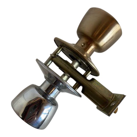 1960s Mid-Century Modern Satin Bronze/Chrome Split Finish Skillman Passage Doorset For Sale