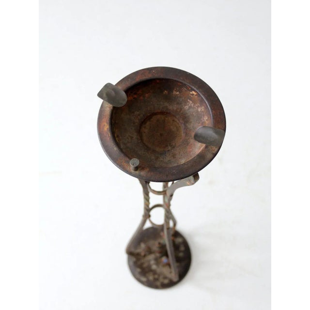 Black Antique Cast Iron Standing Ashtray For Sale - Image 8 of 13