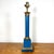 Neoclassical Lapis Lazuli Blue Plated Solid Brass Column Table Lamp For Sale - Image 4 of 13