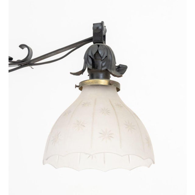 Art Deco Art Deco Starburst Cut Glass Shade Floor Lamp For Sale - Image 3 of 7